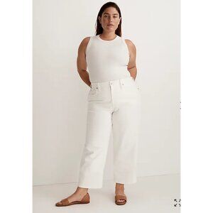 Madewell The Perfect Vintage Wide Leg Crop Jean Tile White Sz 24W